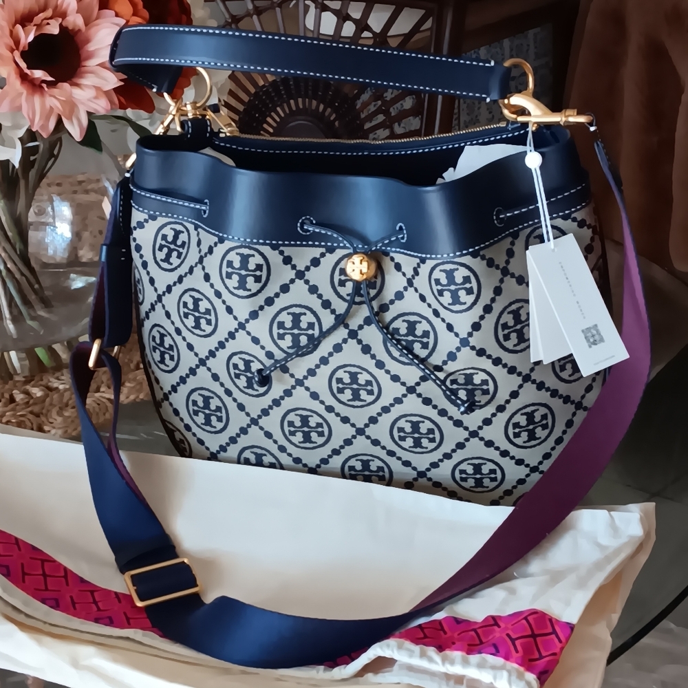 Tory Burch Blue and Grey Ish Shoulder Bag NWT"
